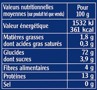 valeurs nutritionnelles