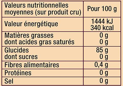 valeurs nutritionnelles