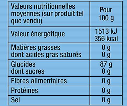 valeurs nutritionnelles