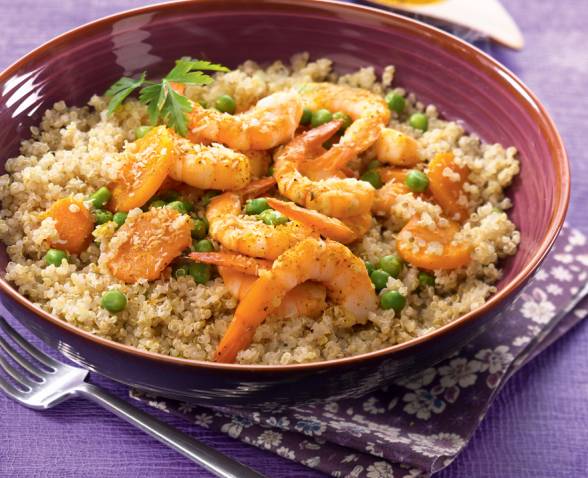 Recette Quinoa à la noix de coco et crevettes au curry TIPIAK