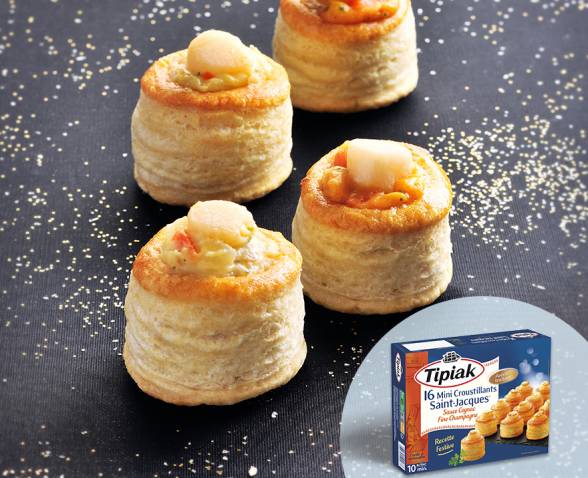16 mini croustillants saint jacques sauce cognac champagne TIPIAK