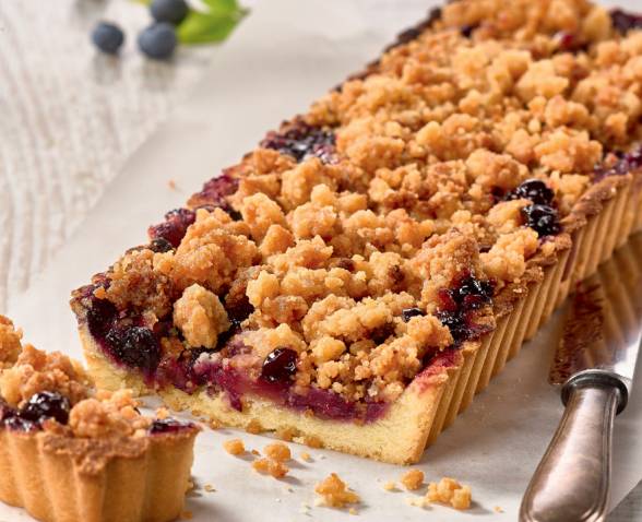 Tarte myrtilles pommes façon crumble TIPIAK