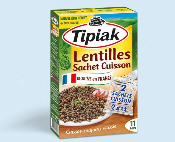 Lentilles vertes sachet TIPIAK