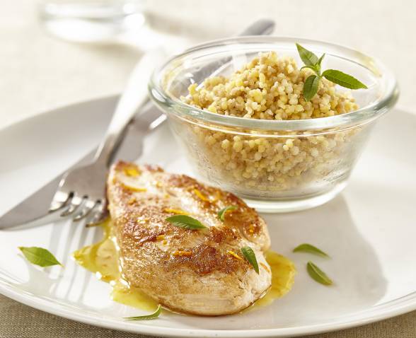 Escalopes De Poulet Sauce Aux Agrumes Et Boulgour Exquis Recette