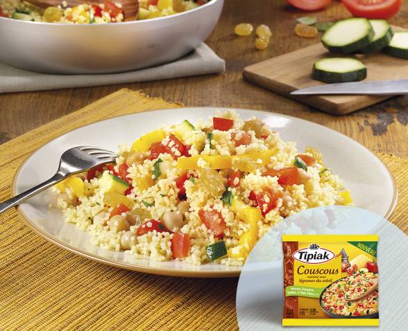 ouscous cuisiné aux Légumes du Soleil Tipiak