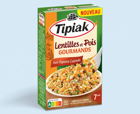 Lentilles et Pois Gourmands aux oignons cuisinés