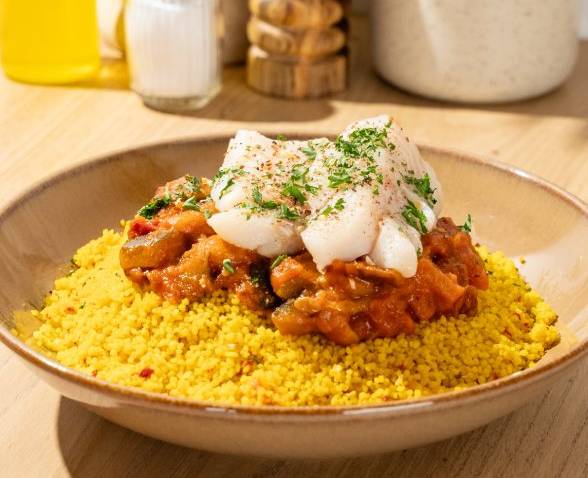 Cabillaud, Couscous parfumé et ratatouille