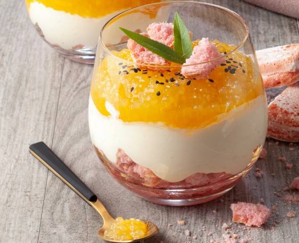 Tiramisu à la mangue et aux Perles Japon