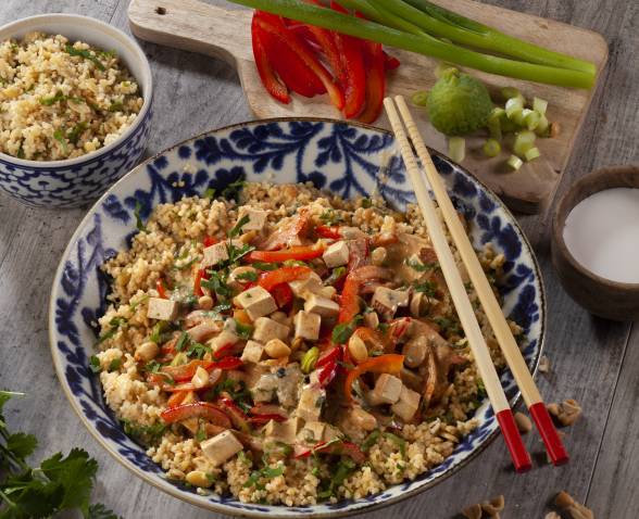 Curry thaï au tofu et céréales gourmandes
