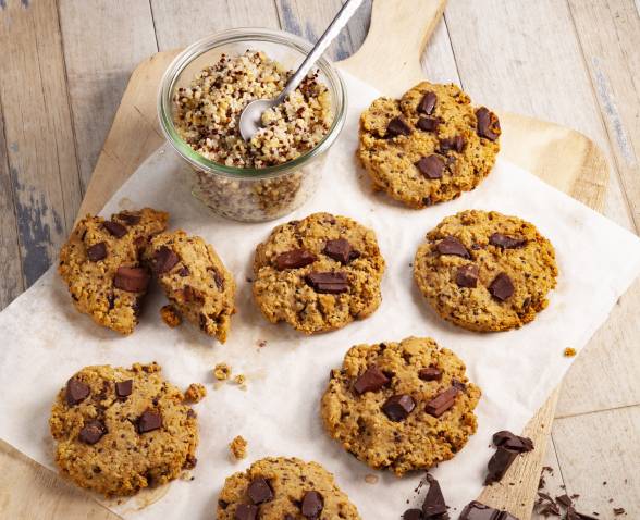 Cookies au quinoa avec des pépites de chocolat