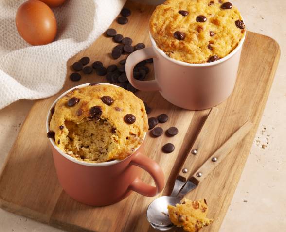 Mug cake aux pépites de chocolat noir