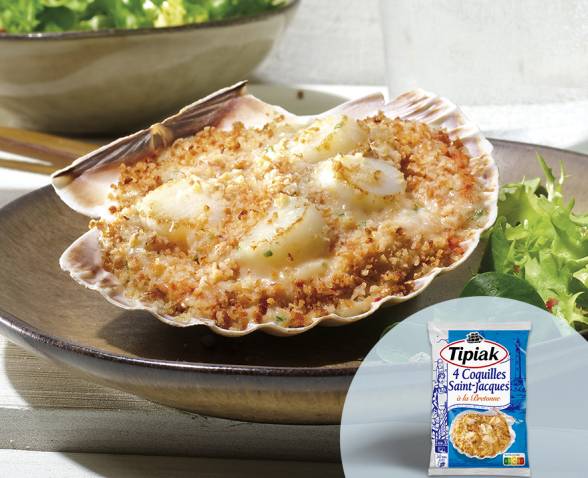 4 Coquilles Saint-Jacques* à la Bretonne