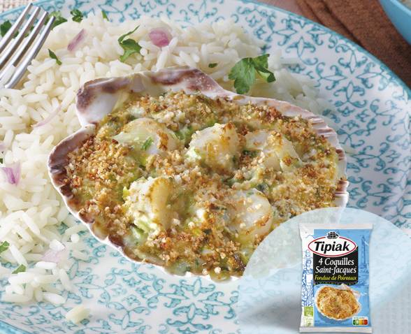 Coquilles Saint Jacques Fondue de poireaux TIPIAK
