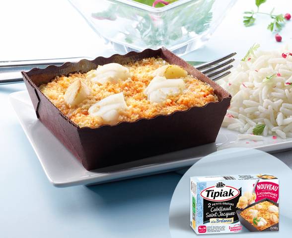 Petits gratins cabillaud Saint Jacques TIPIAK