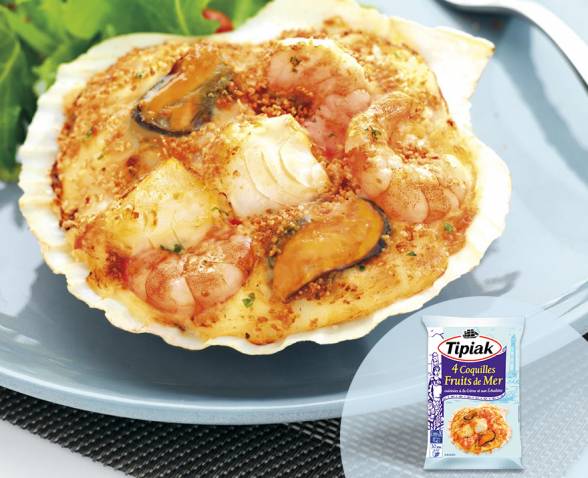 Coquilles fruits mer creme echalotes TIPIAK