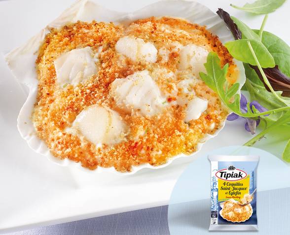 4 Coquilles Saint Jacques Et Eglefin Sauce Riesling Tipiak