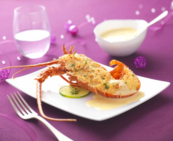 Langoustes gratinées aux amandes Sauce Beurre Blanc TIPIAK