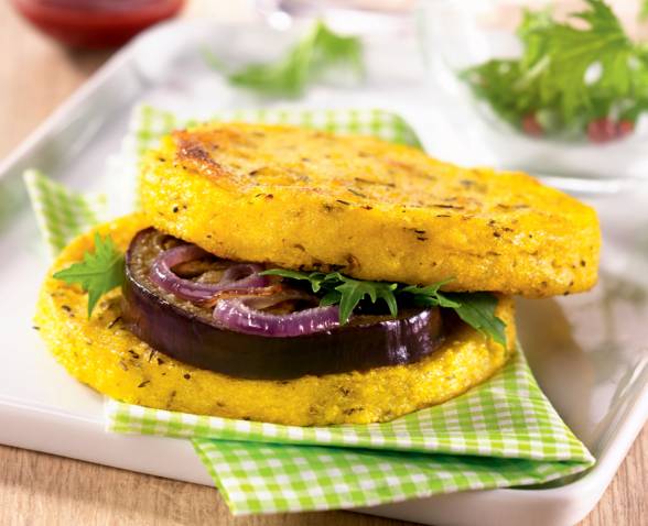 Palets de Polenta façon hamburger végétarien TIPIAK