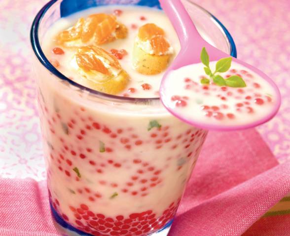 Velouté festif perlé au saumon fumé TIPIAK