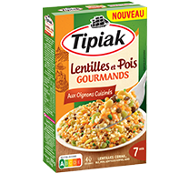 Lentilles et Pois Gourmands aux oignons cuisinés